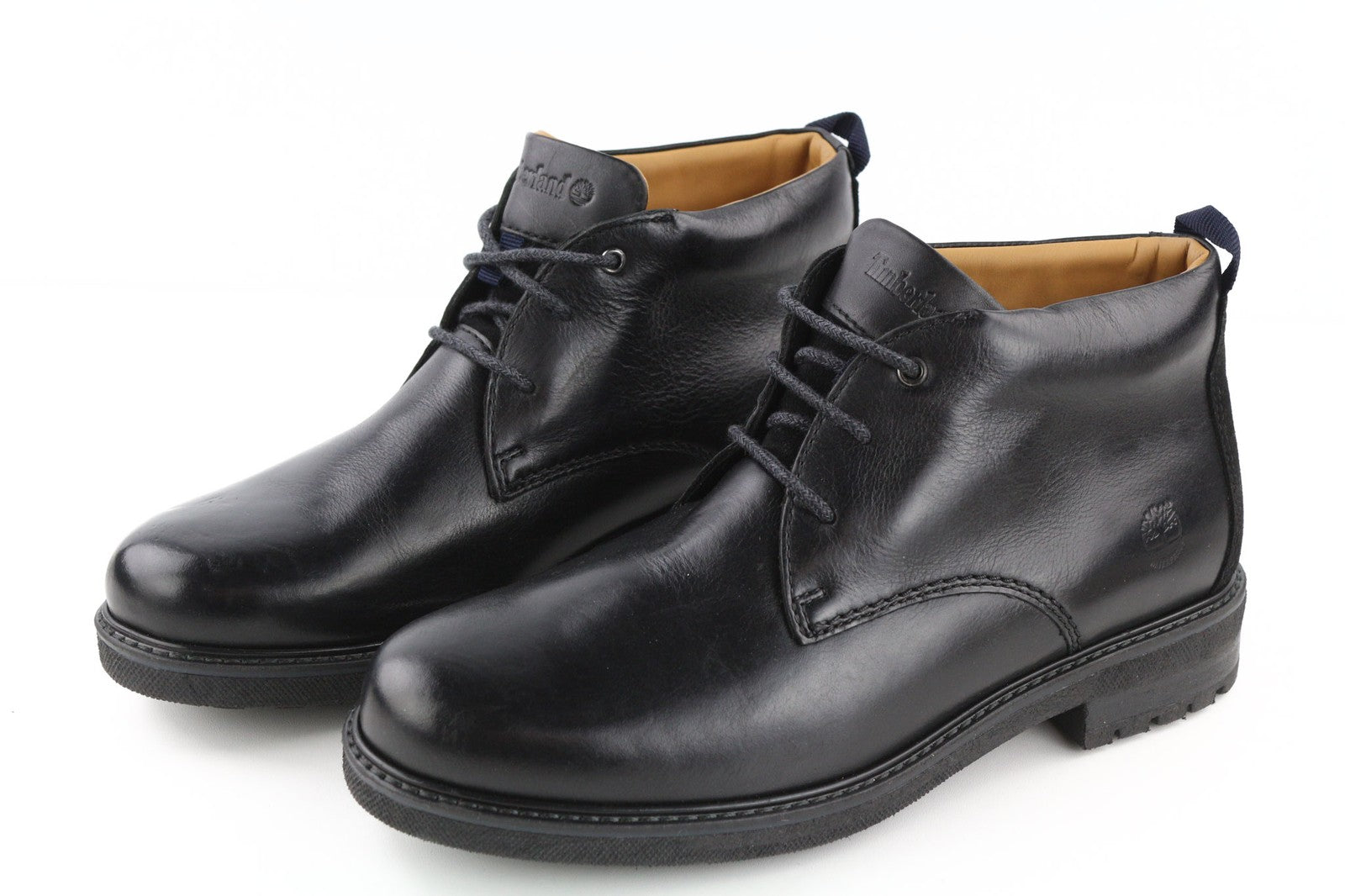 TIMBERLAND A2KCW Men's High Top Shoes EU43 UK8.5 Black Leather Lace Up Boots