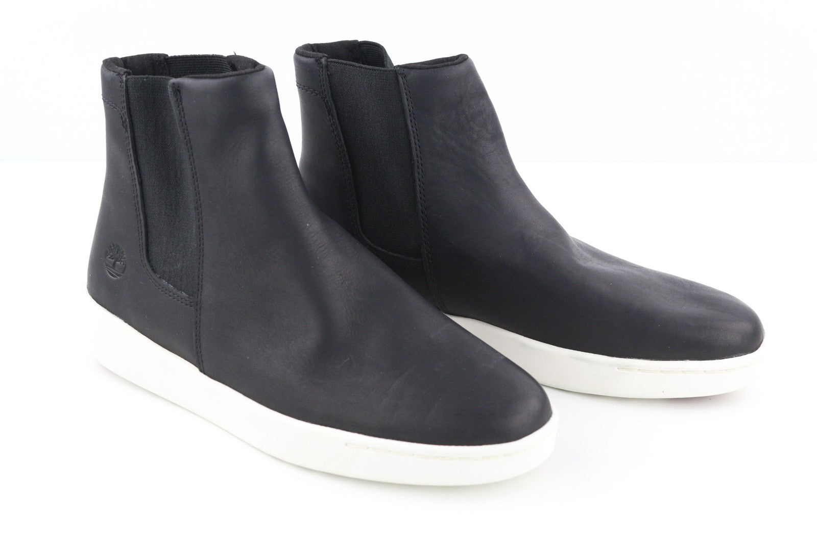 TIMBERLAND A2FUS Women's Black Leather Boots EU40 UK6.5 Side Pull On ReBOTL