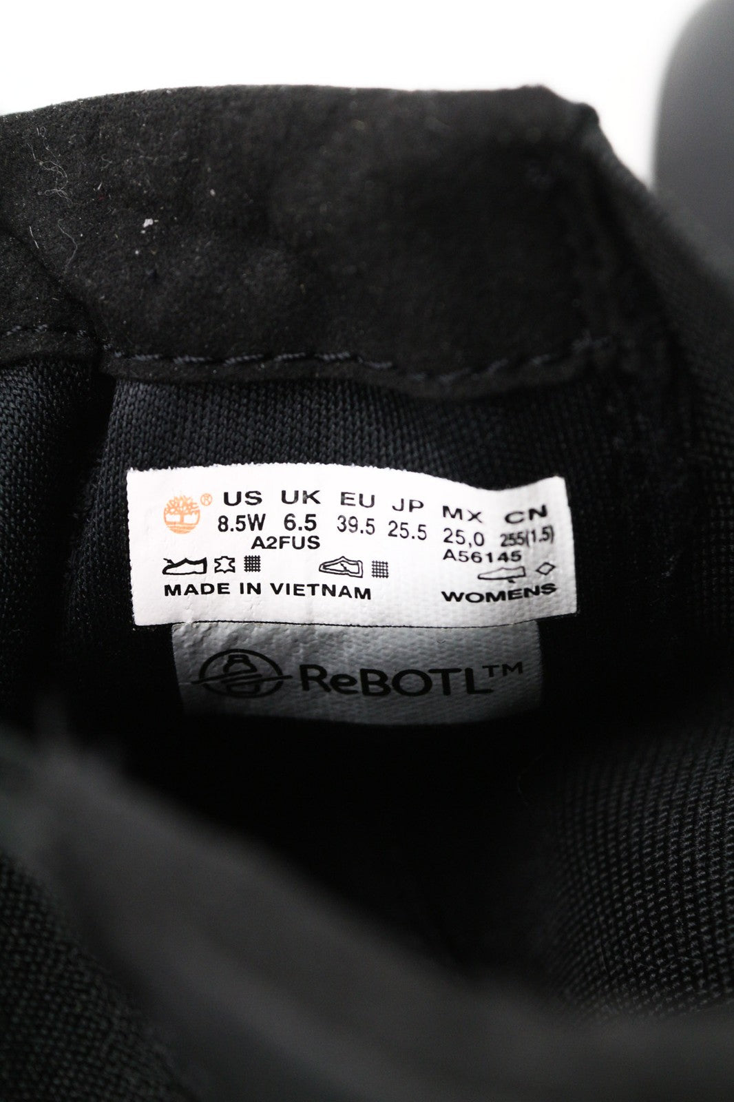 TIMBERLAND A2FUS Women's Black Leather Boots EU40 UK6.5 Side Pull On ReBOTL