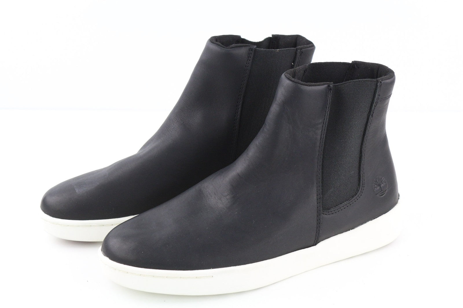 TIMBERLAND A2FUS Women's Black Leather Boots EU40 UK6.5 Side Pull On ReBOTL