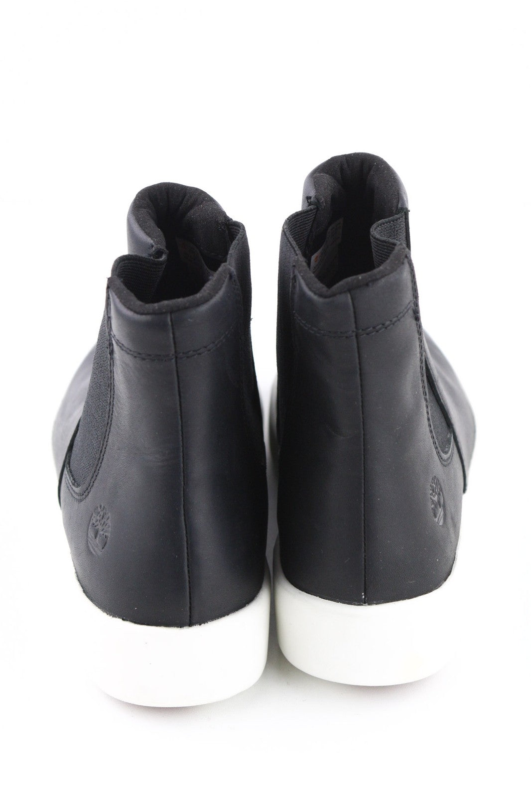 TIMBERLAND A2FUS Women's Black Leather Boots EU40 UK6.5 Side Pull On ReBOTL