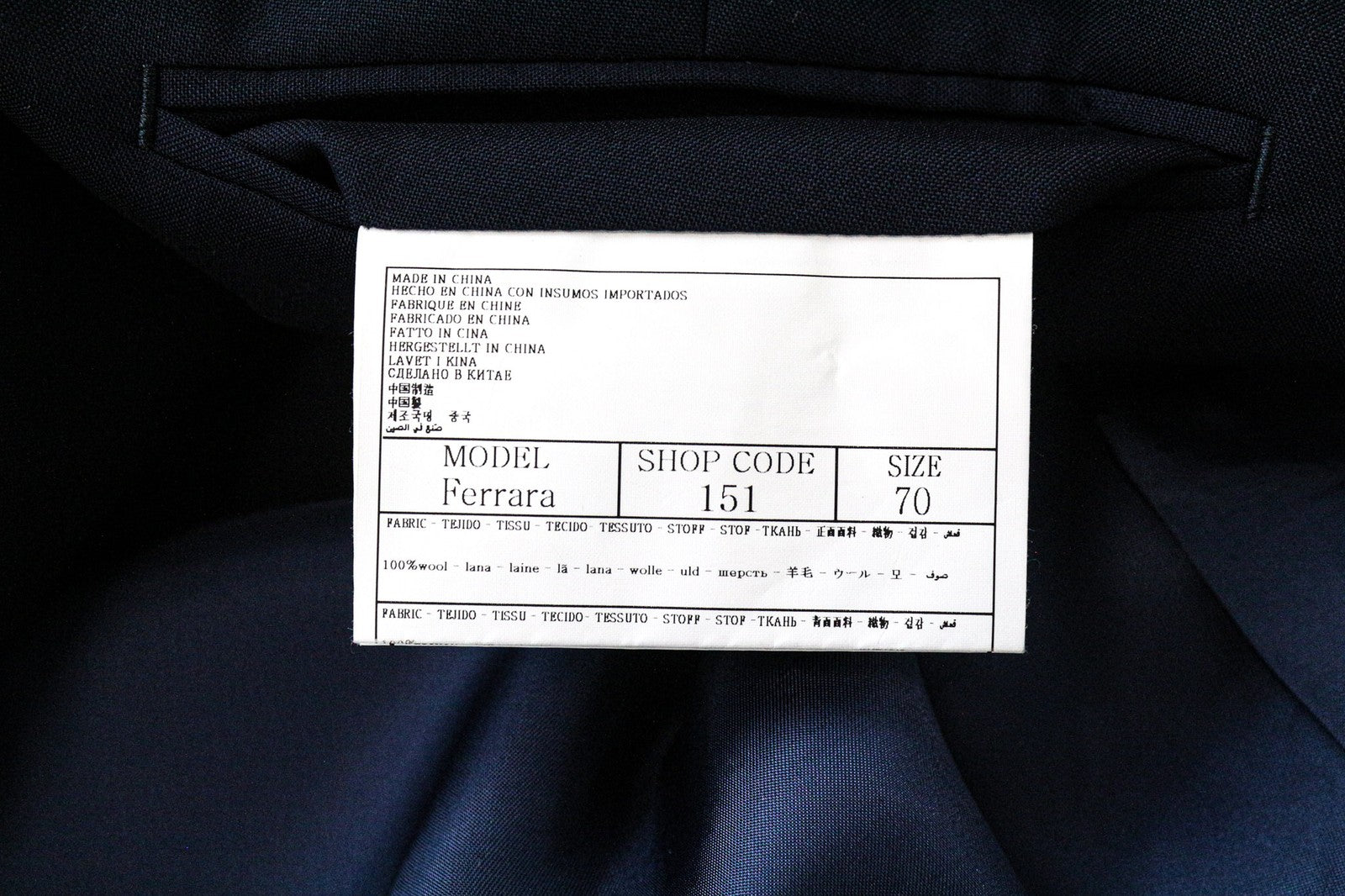 SUITSUPPLY Ferrara Men Waistcoat UK60R Blue Slim Wool V-Neck Button-Up Formal