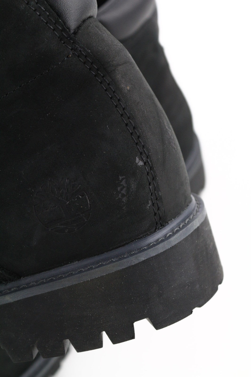 TIMBERLAND 6939R Men's Black Leather Boots EU41.5 7.5 High Top Round Toe Lace Up