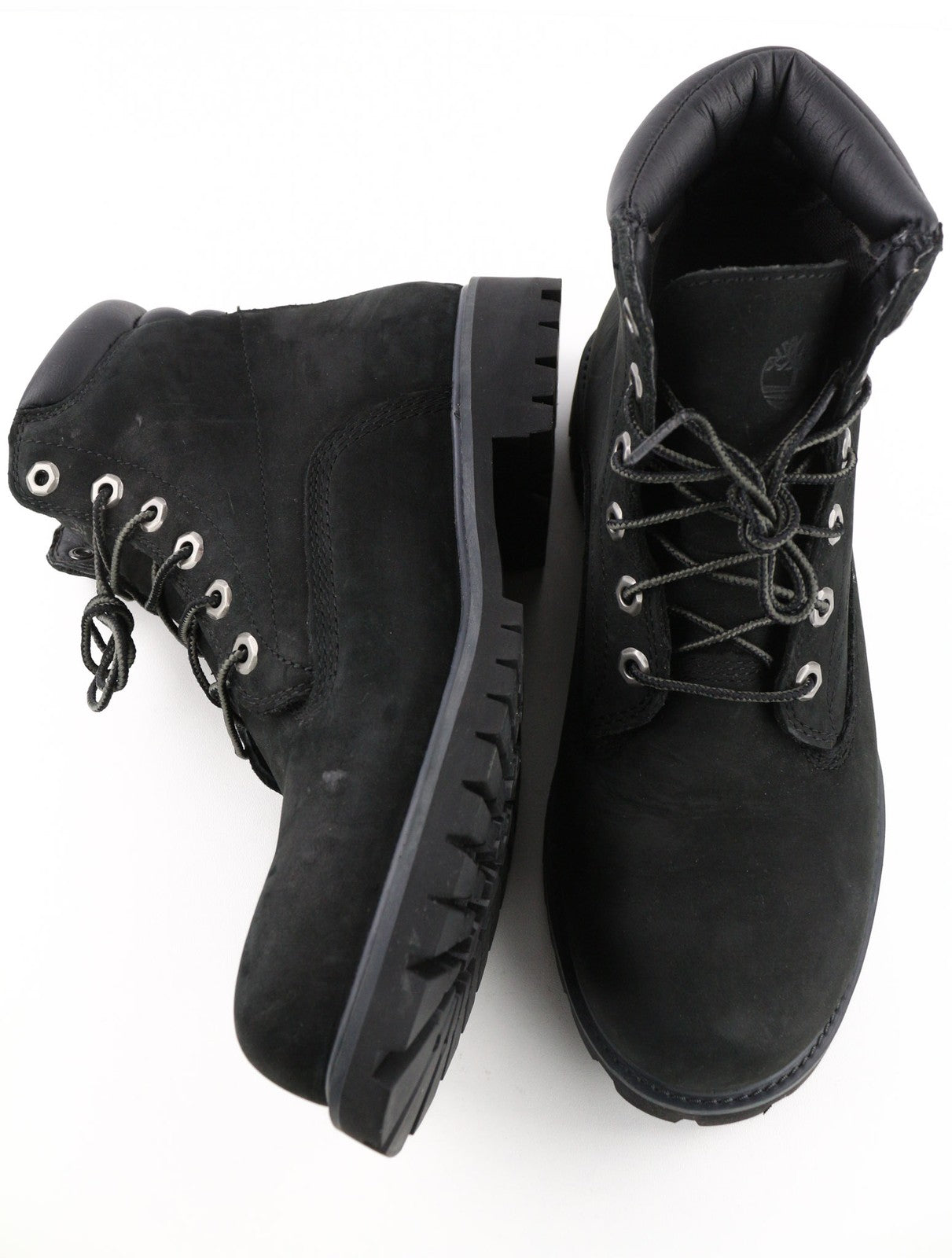 TIMBERLAND 6939R Men's Black Leather Boots EU41.5 7.5 High Top Round Toe Lace Up