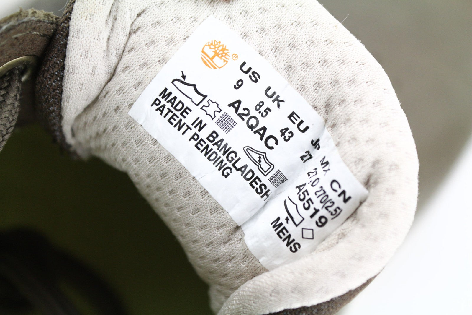 TIMBERLAND A2QAC Men's Sneakers EU42 UK8.5 Green Stride Low Top Leather Lace Up