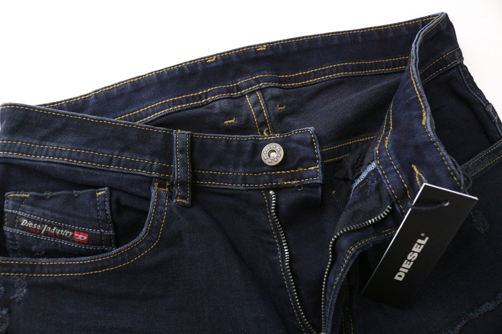 DIESEL Thommer 069GM Men Jeans W28/L32 Blue Slim Skinny Stretch Distressed Zip