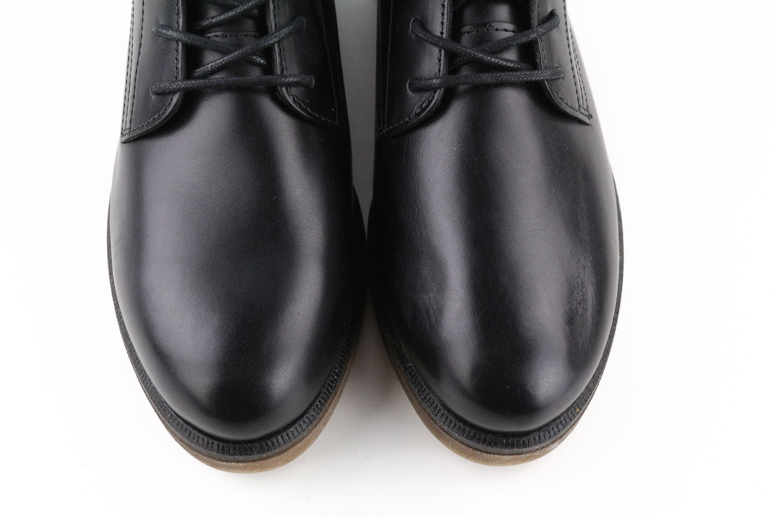 TIMBERLAND A2JK7 Women's Boots EU41.5 UK7.5 Black Leather Lace Up Pull Tab Gloss