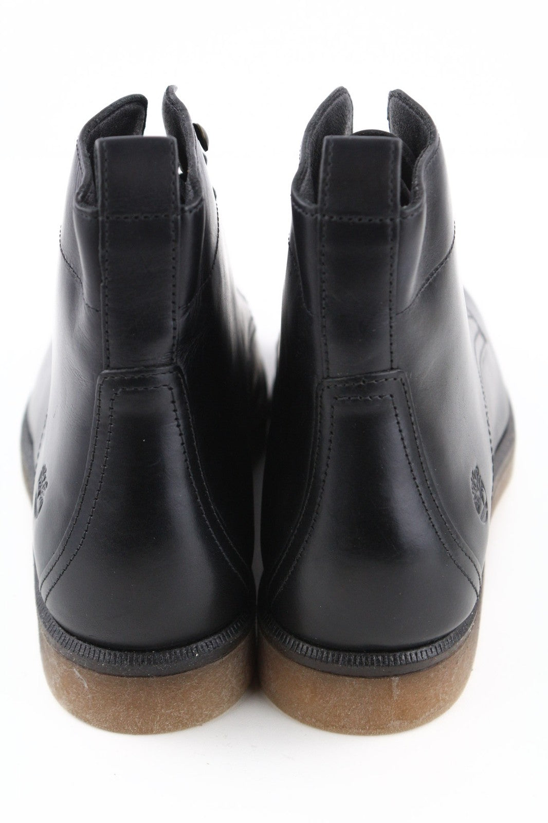 TIMBERLAND A2JK7 Women's Boots EU41.5 UK7.5 Black Leather Lace Up Pull Tab Gloss