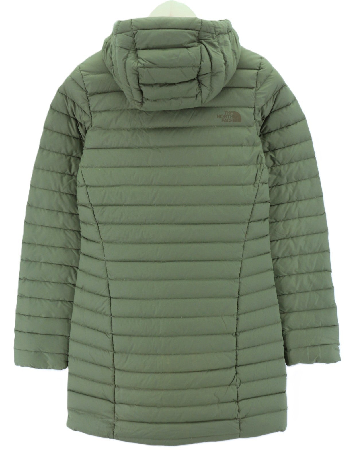 THE NORTH FACE Stretch Down Parka Women's XS Padded Hooded Mid Length Lined