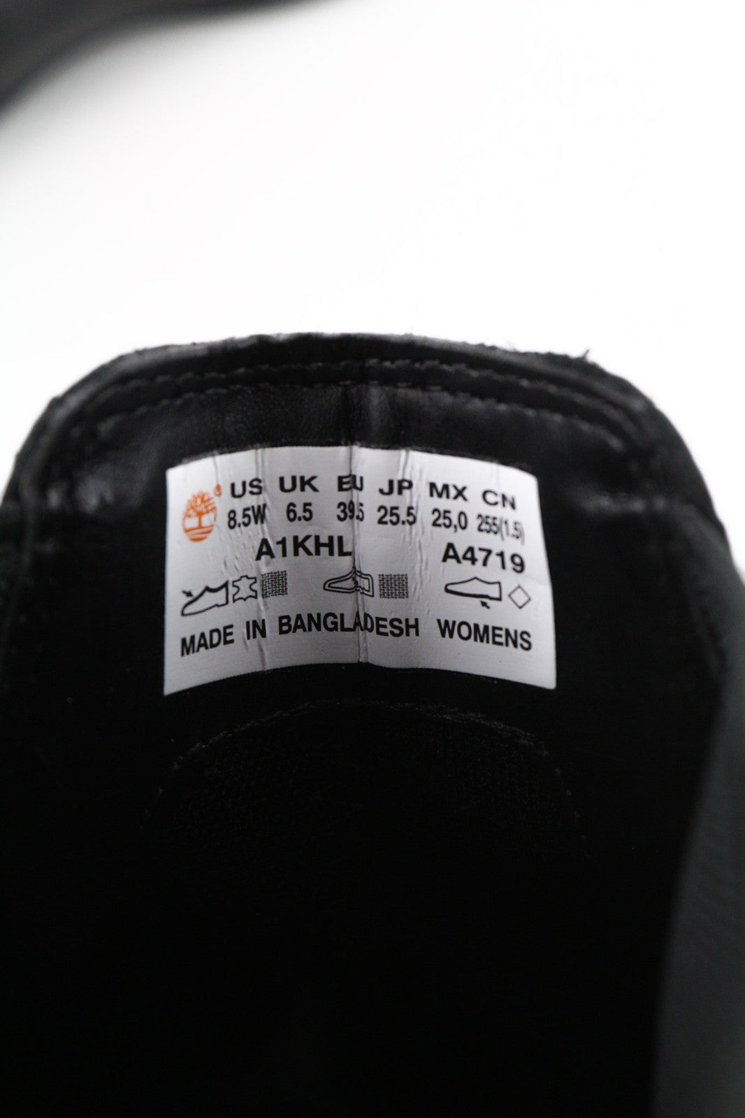 TIMBERLAND A1KHL Women's Boots EU40.5 UK6.5 Black Leather Mid Top Side Panels