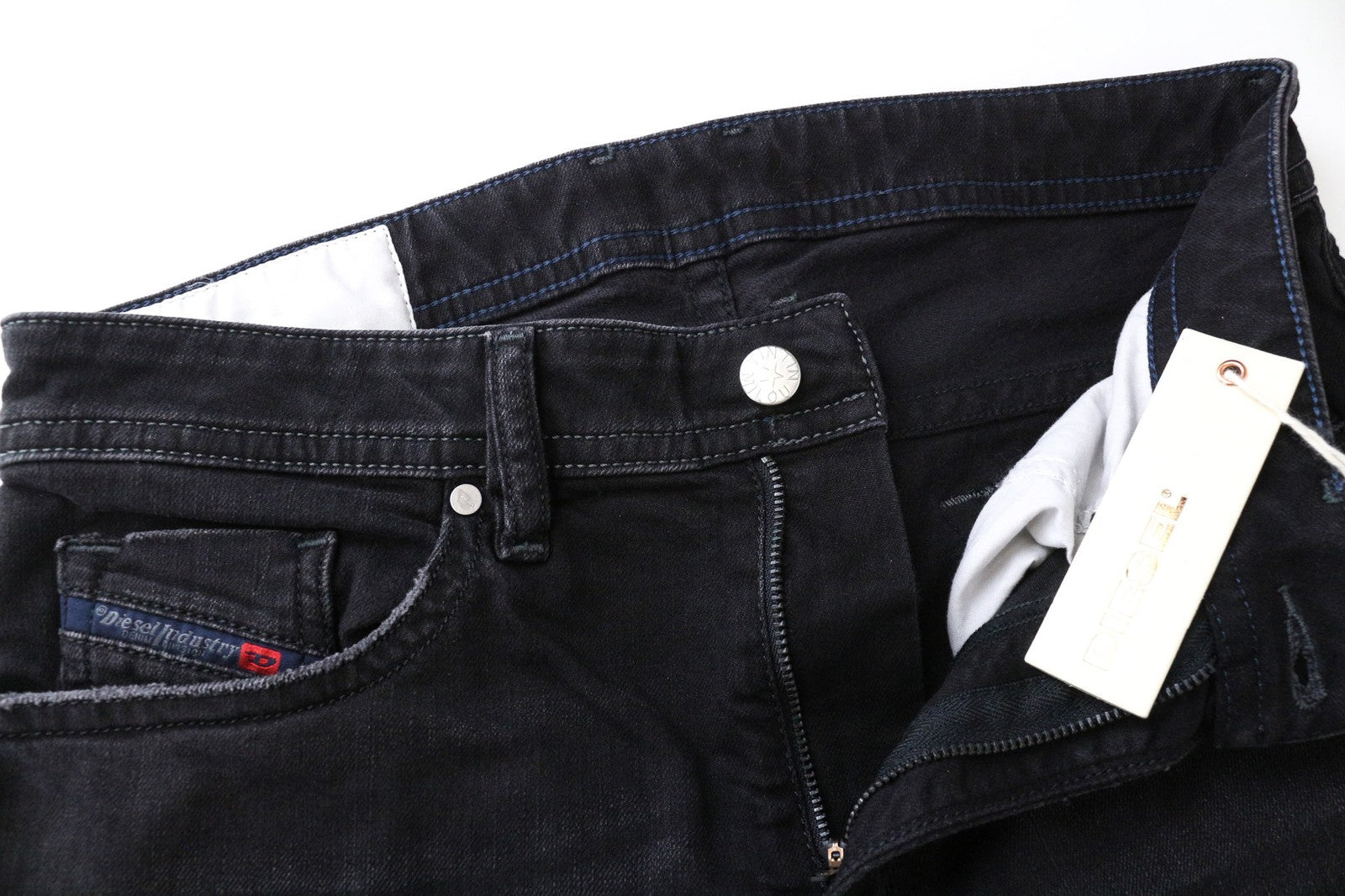 DIESEL Thommer 069BG Men Jeans W28/L32 Washed Black Slim Skinny Stretch Zip