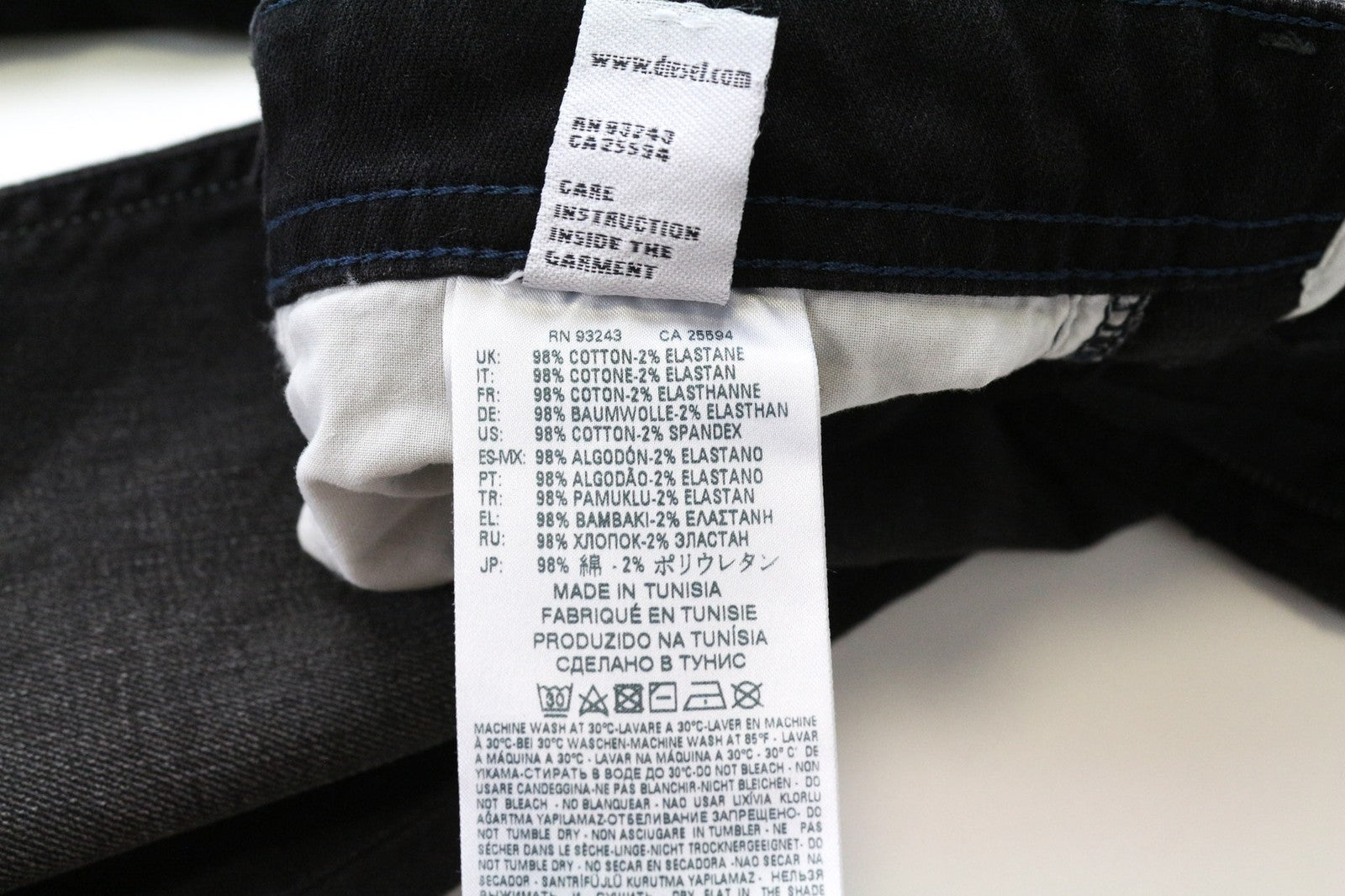 DIESEL Thommer 069BG Men Jeans W28/L32 Washed Black Slim Skinny Stretch Zip