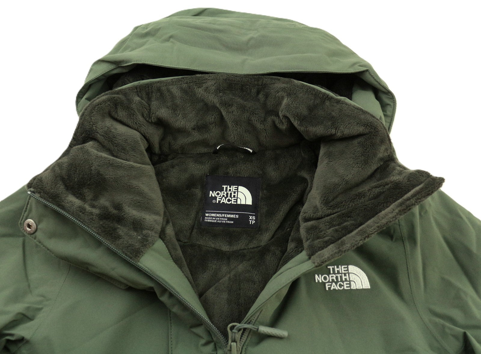 THE NORTH FACE Inlux Women's XS Waterproof Lined Green Jacket Hooded Insulated