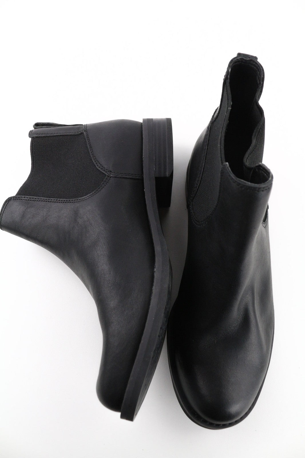 TIMBERLAND A1KHL Women's Black Leather Boots EU38 UK5 Mid Top Pull On Side Panel