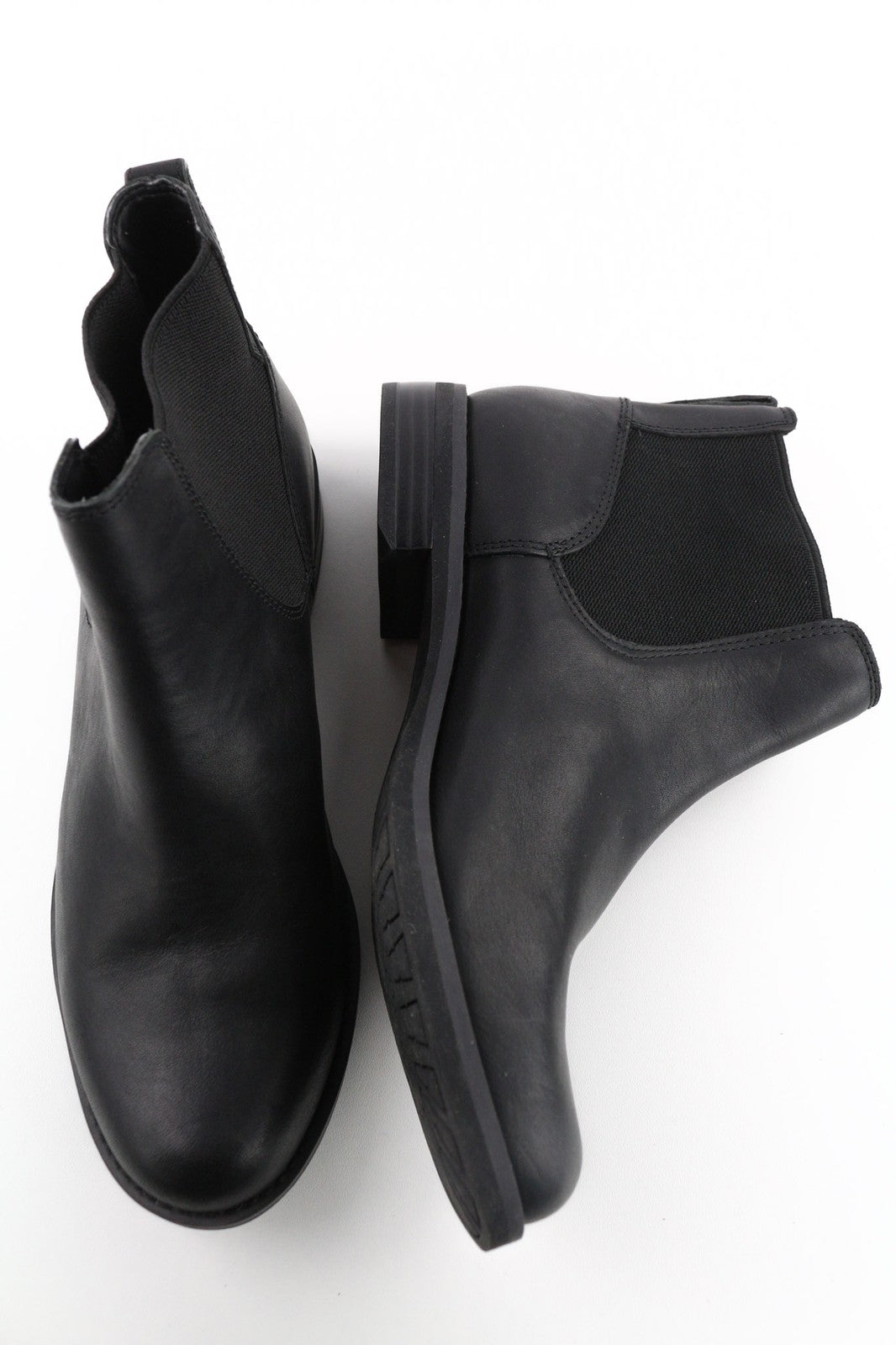 TIMBERLAND A1KHL Women's Black Leather Boots EU38 UK5 Mid Top Pull On Side Panel