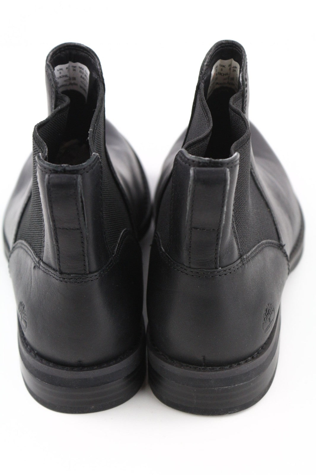 TIMBERLAND A1KHL Women's Black Leather Boots EU38 UK5 Mid Top Pull On Side Panel