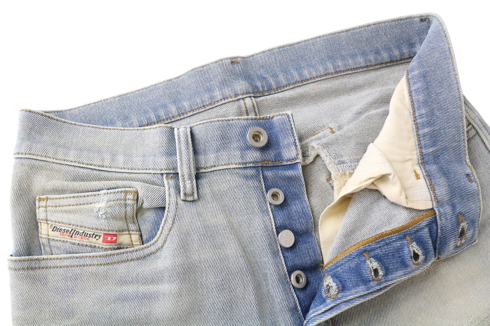 DIESEL D-Eetar 081AK Men Jeans W28/L32 Blue Stretch Carrot Tapered Distressed