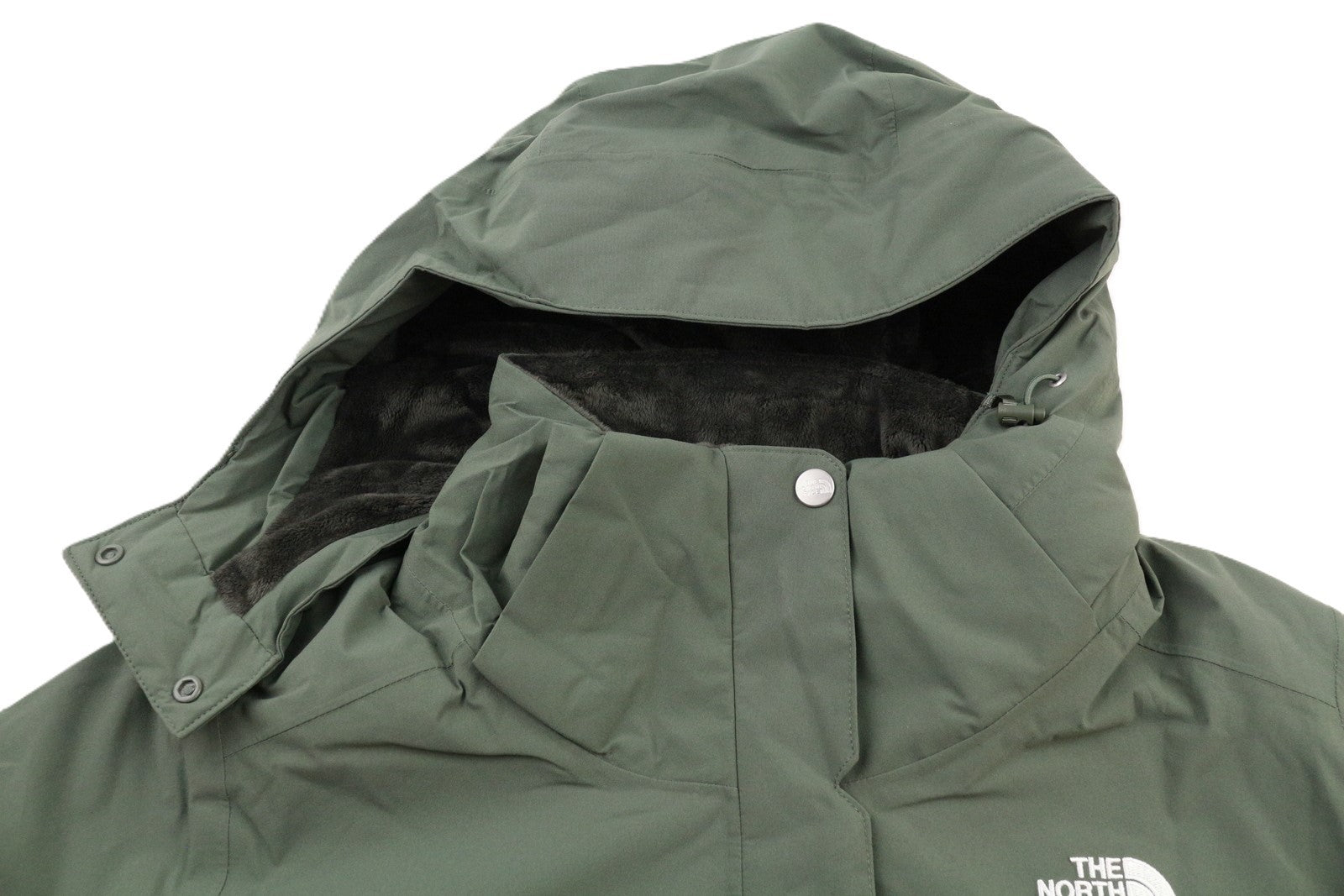 „THE NORTH FACE Inlux“ moteriška XL dydžio „Dryvent“ žalia vandeniui atspari paminkštinta striukė su gobtuvu 