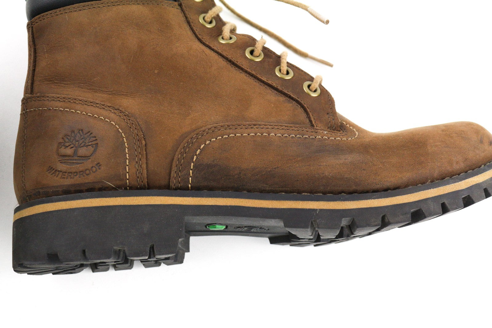 TIMBERLAND 6857B Men's Boots EU42 UK8 Brown Leather Waterproof Aged Lace Ankle