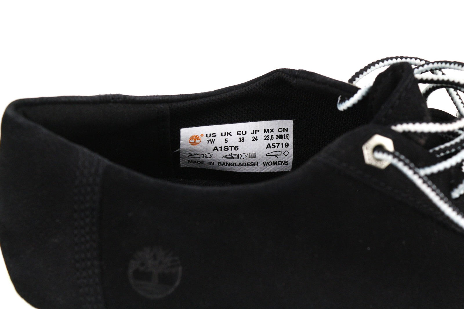 TIMBERLAND A1ST6 Women's Sneakers EU38 UK5 Black Leather Low Top Lace Up