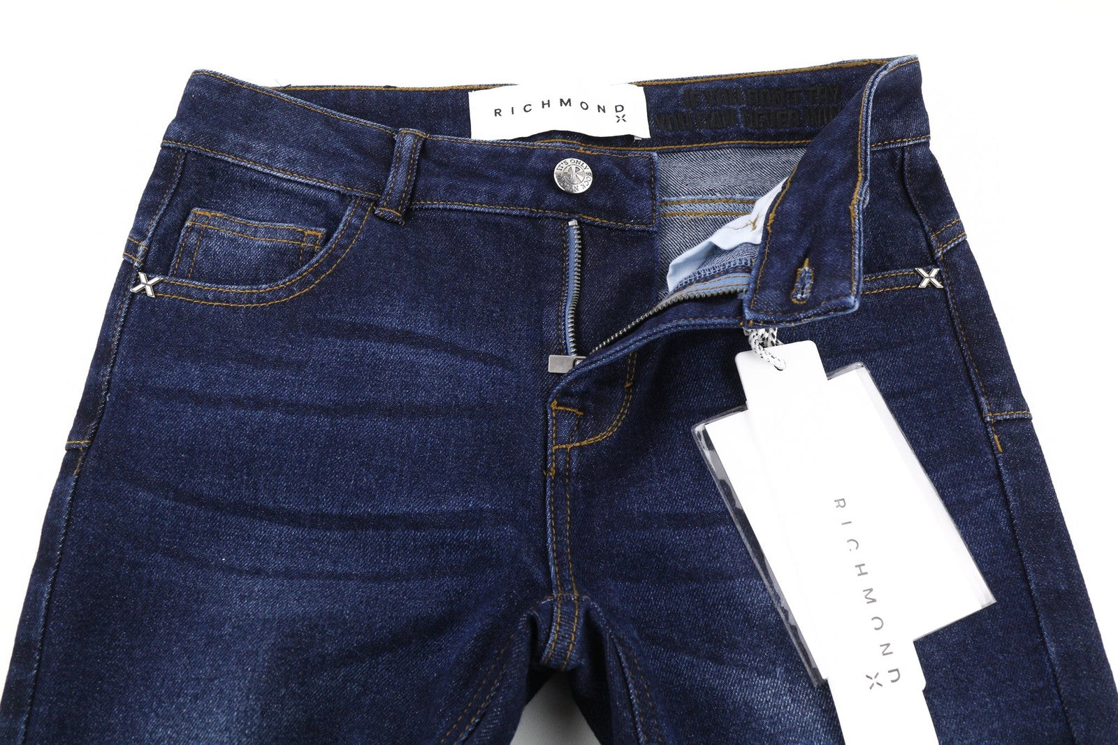 JOHN RICHMOND Aisha Women's Jeans W26 Push-Up Normal Waist Blue Washed Zip