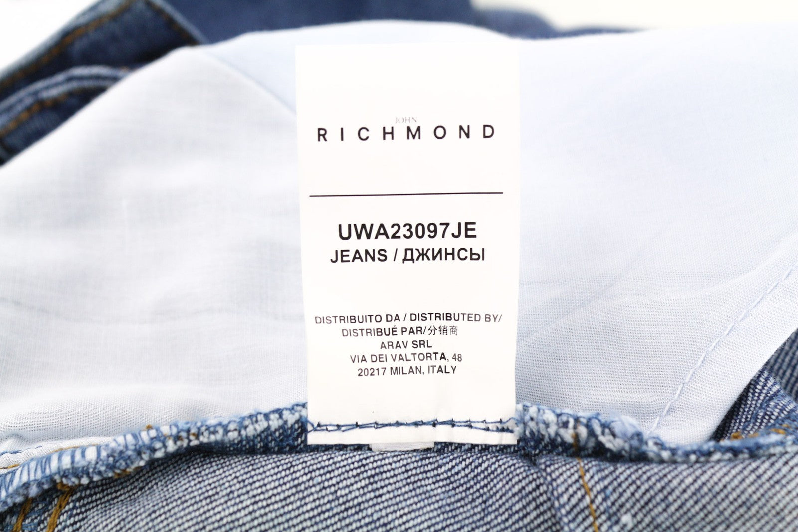 JOHN RICHMOND Aisha Women's Jeans W26 Push-Up Fit Mid Waist Washed Blue