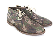 REPLAY Men Casual Shoes EU46 Brown High-Top Lace-Up Camouflage Print Leather