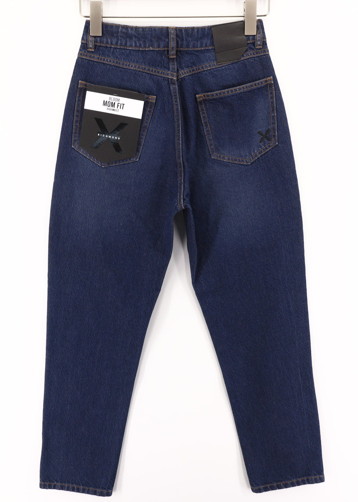 JOHN RICHMOND Bloom Women's Jeans W26 Mom Fit High Waist Dark Blue Denim