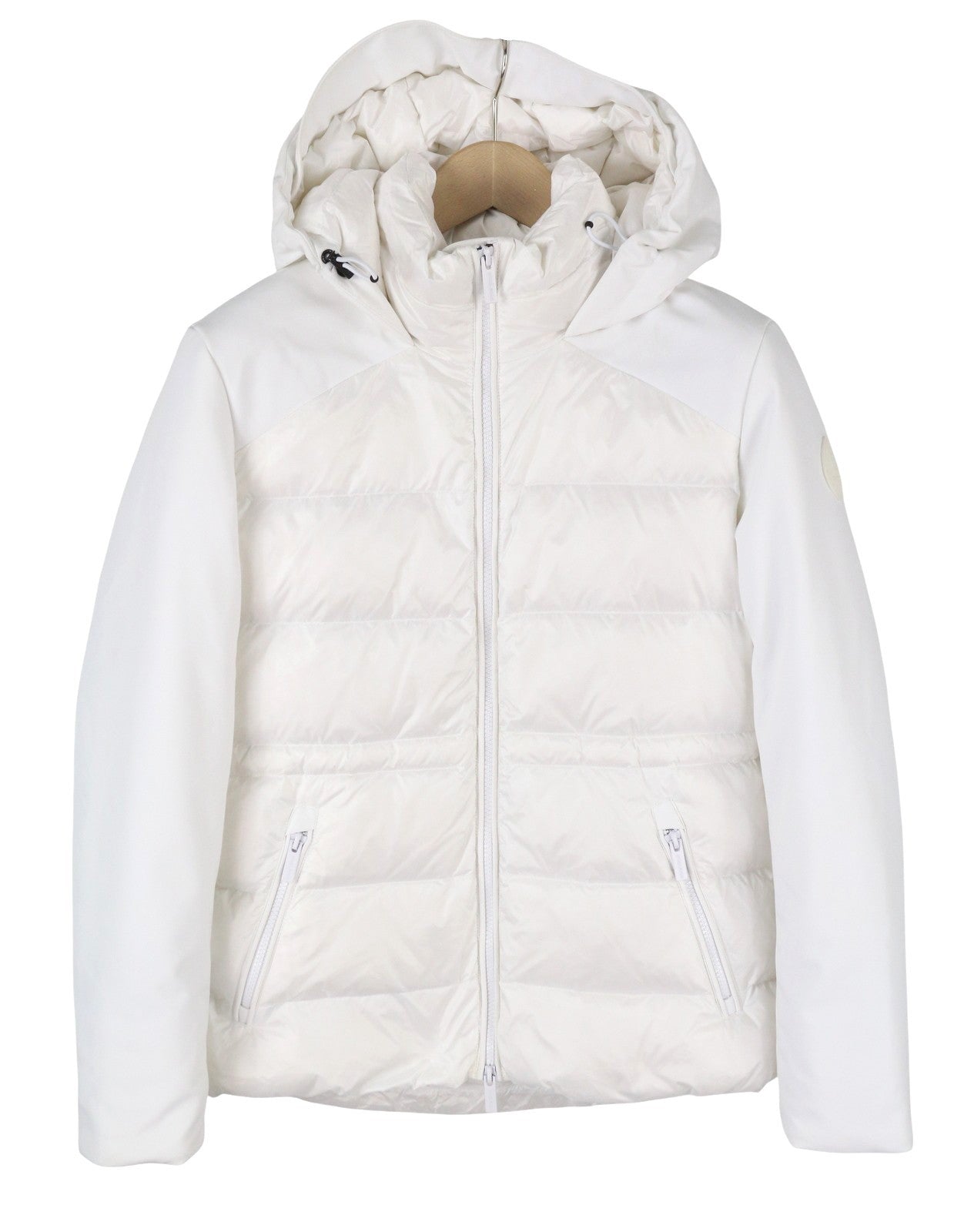 WOOLRICH Soft Shell Down Quilted Hybrid Women Jacket S White Down Filled RRP520