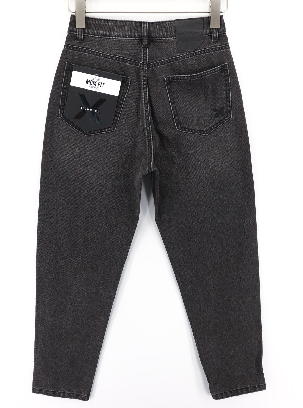 RICHMOND Bloom Women's Jeans W26 Mom Fit High Waist Washed Black Denim Logo