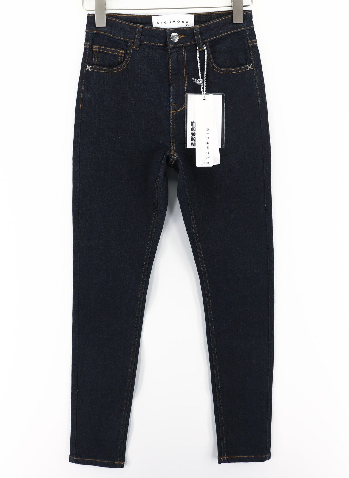 JOHN RICHMOND Stella Women's Jeans W26 Skinny High Waist Blue Denim Zipper