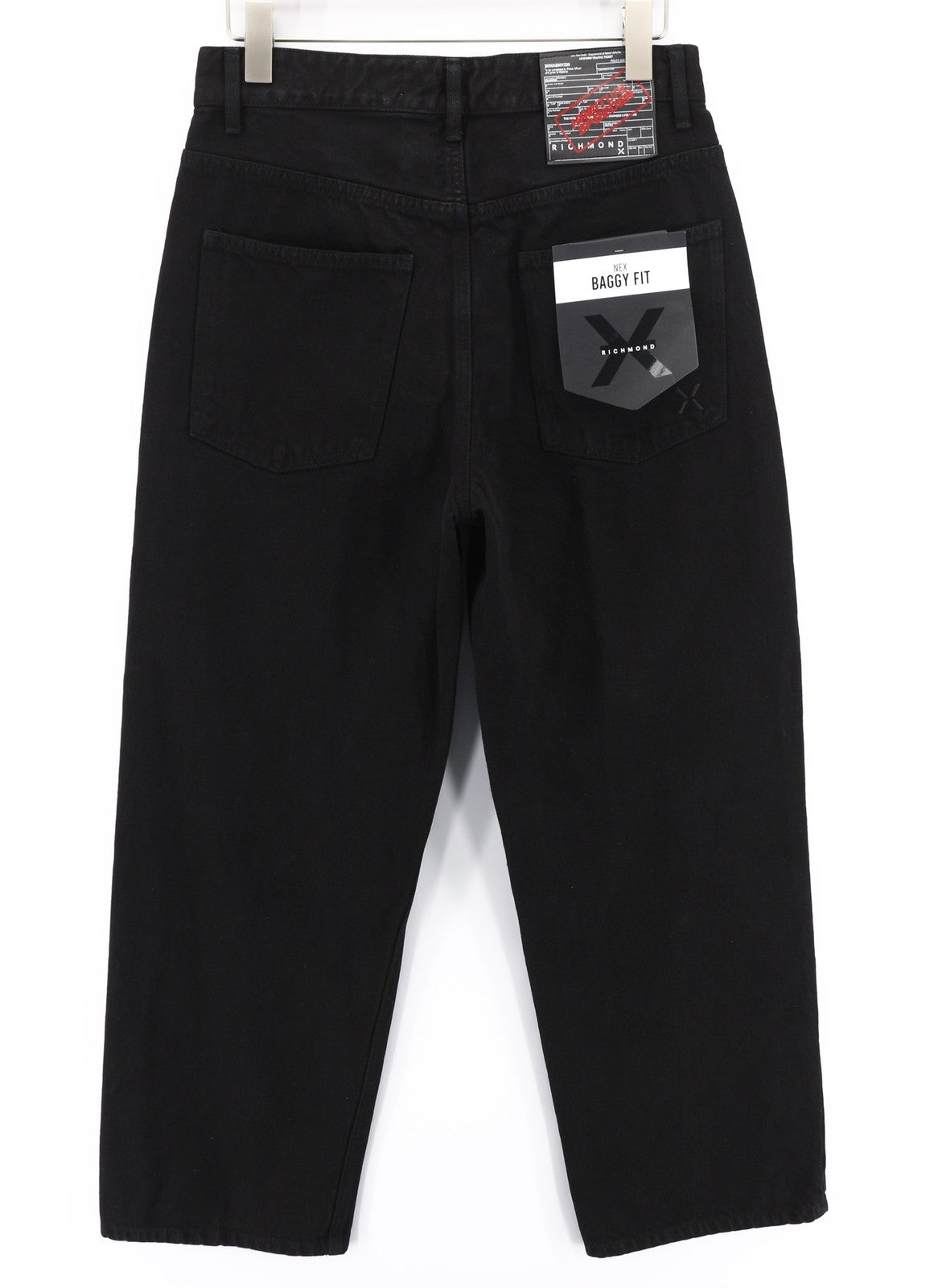 JOHN RICHMOND Nex Men's Jeans W34 Baggy Fit Dark Black Denim Classic Pockets