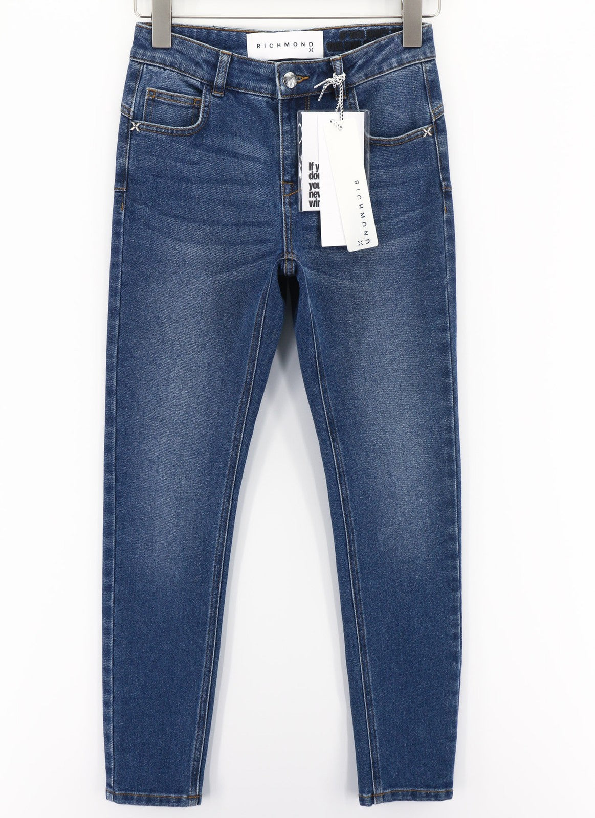 JOHN RICHMOND Aisha Women's Jeans W26 Push-Up Mid Washed Normal Waist