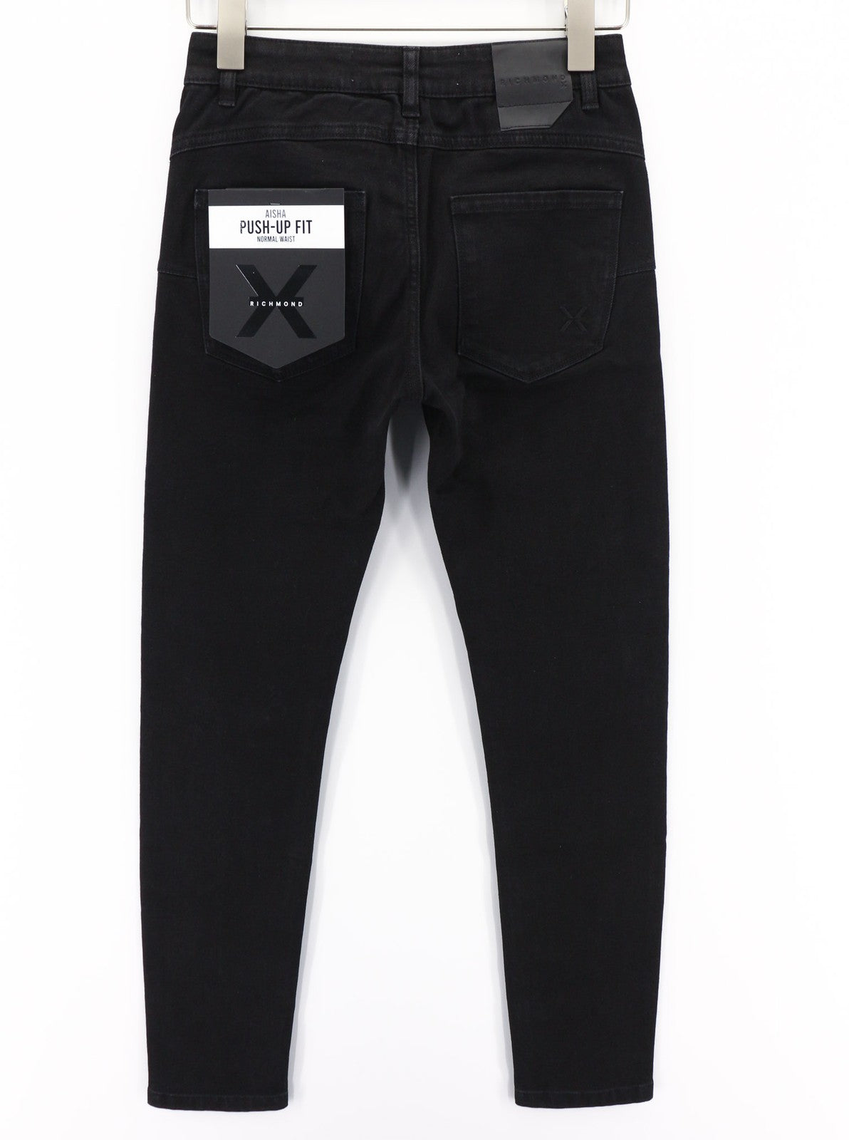 JOHN RICHMOND Aisha Women's Jeans W26 Push-Up Black Denim Normal Waist Zipper