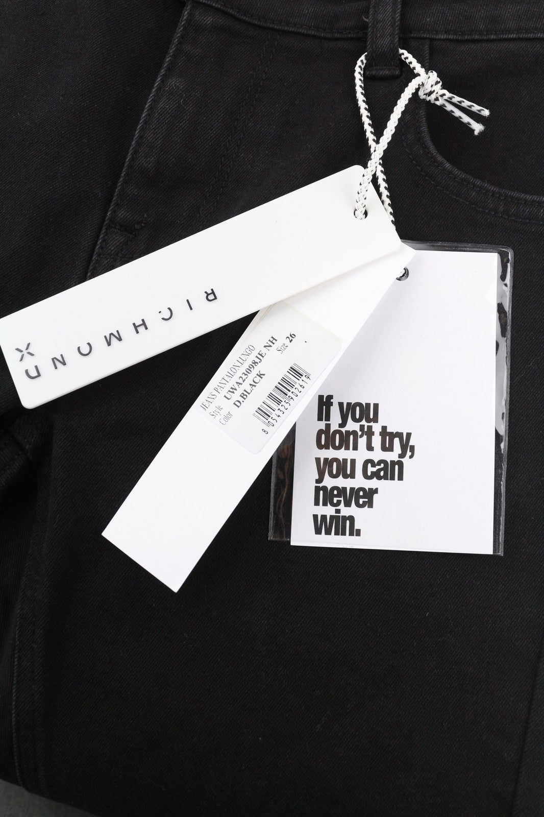 JOHN RICHMOND Aisha Women's Jeans W26 Push-Up Black Denim Normal Waist Zipper