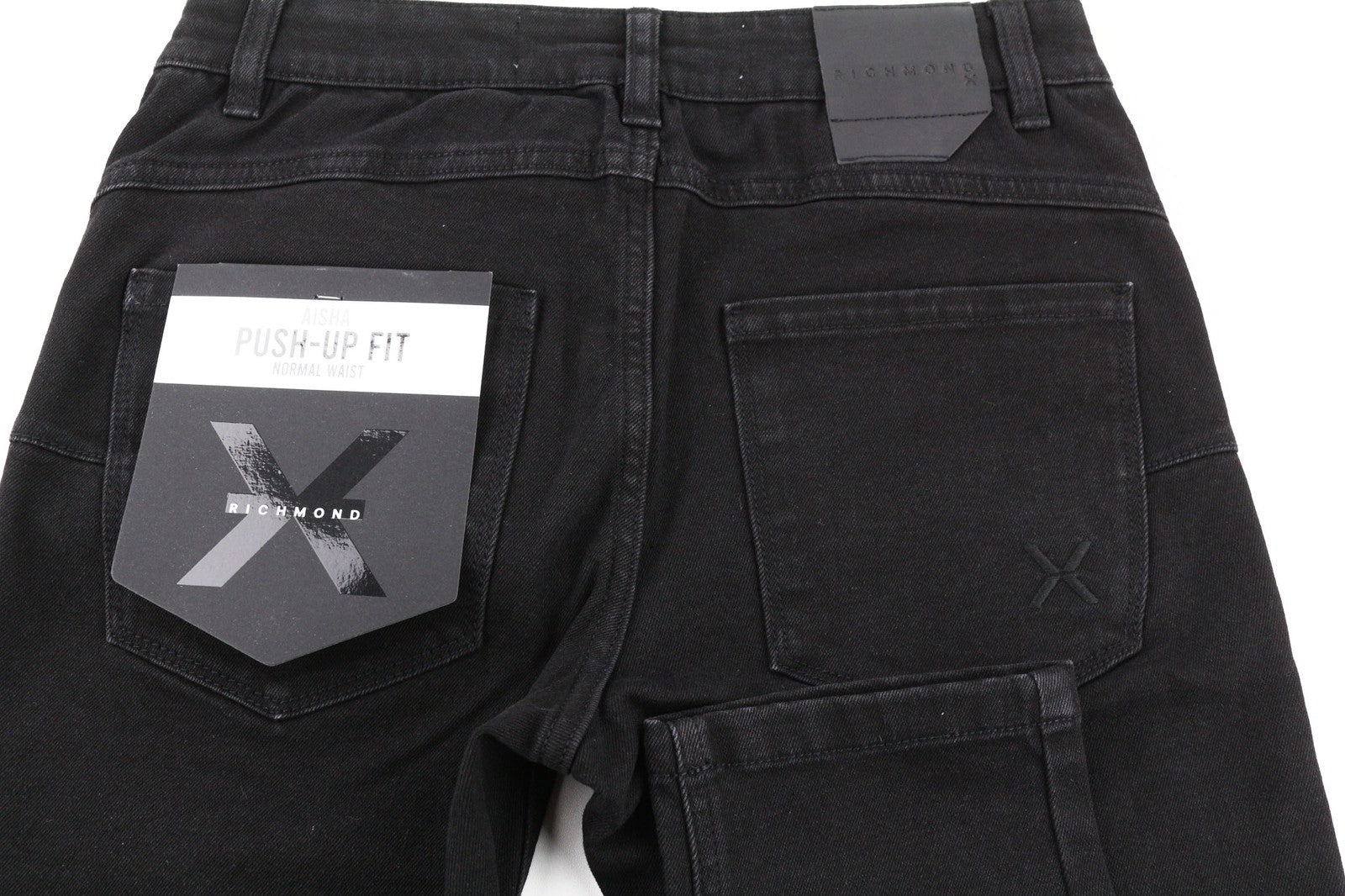 JOHN RICHMOND Aisha Women's Jeans W26 Push-Up Black Denim Normal Waist Zipper