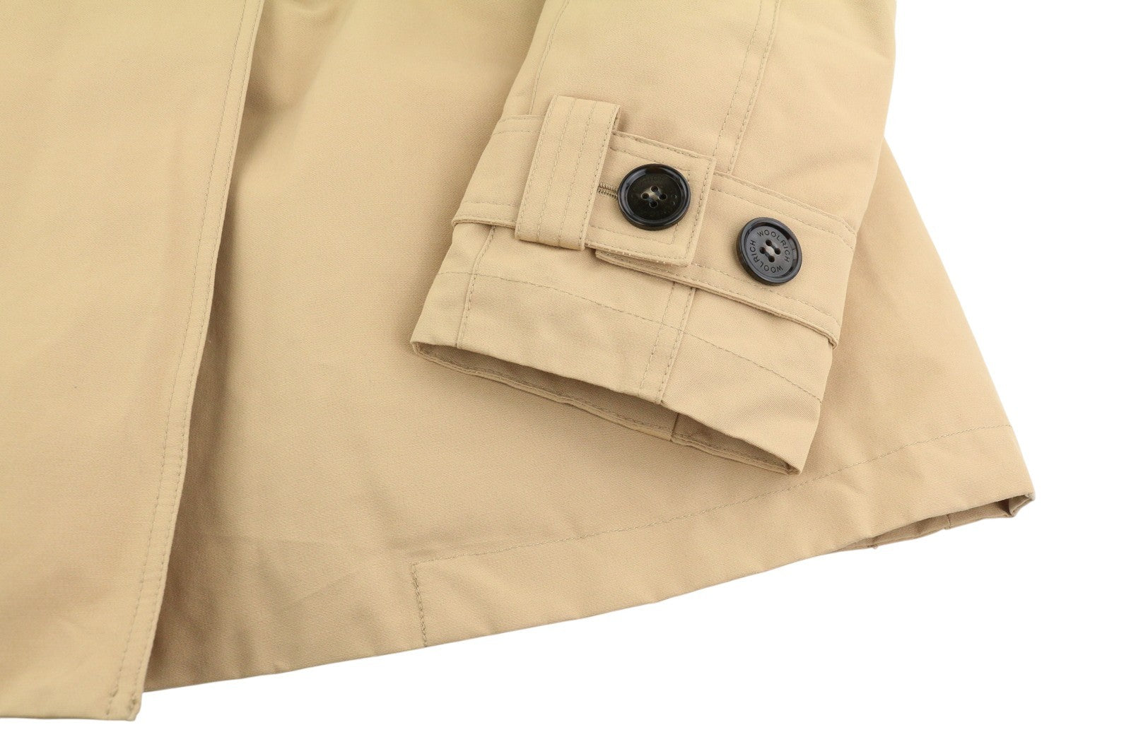 WOOLRICH Double Breasted 2in1 Trench Women Jacket S Beige Hood Primaloft PPR870