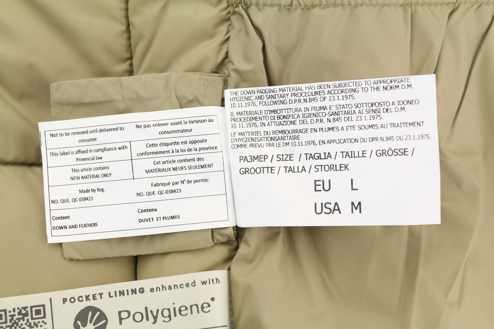 WOOLRICH Duster Blizzard Men Jacket L Green Down Filled Sherpa Quilted RRP595