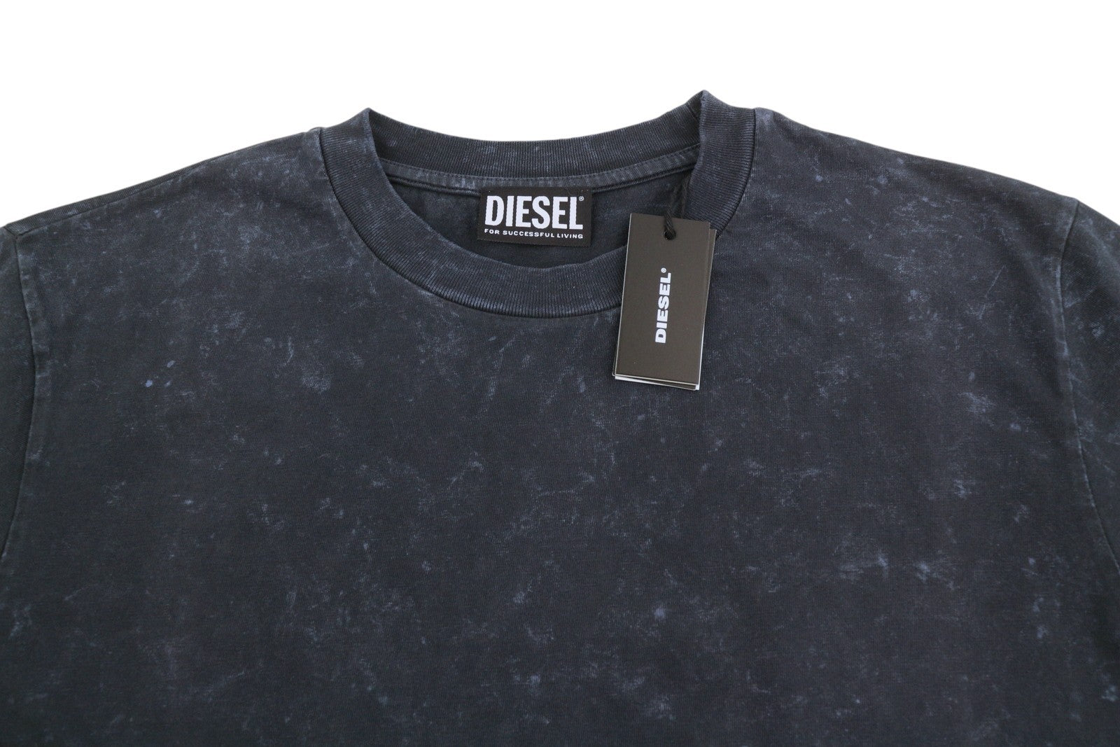 DIESEL T-Just-Slits-B65 Men T-Shirt S Dark Blue Crew Neck Faded Short Sleeve