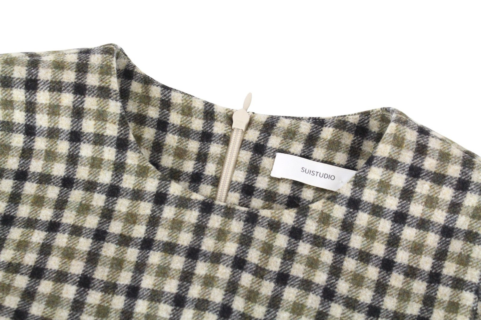 SUISTUDIO Sage Robin Women's UK10 Set Checked Sleeveless Soft Wool 2 Piece