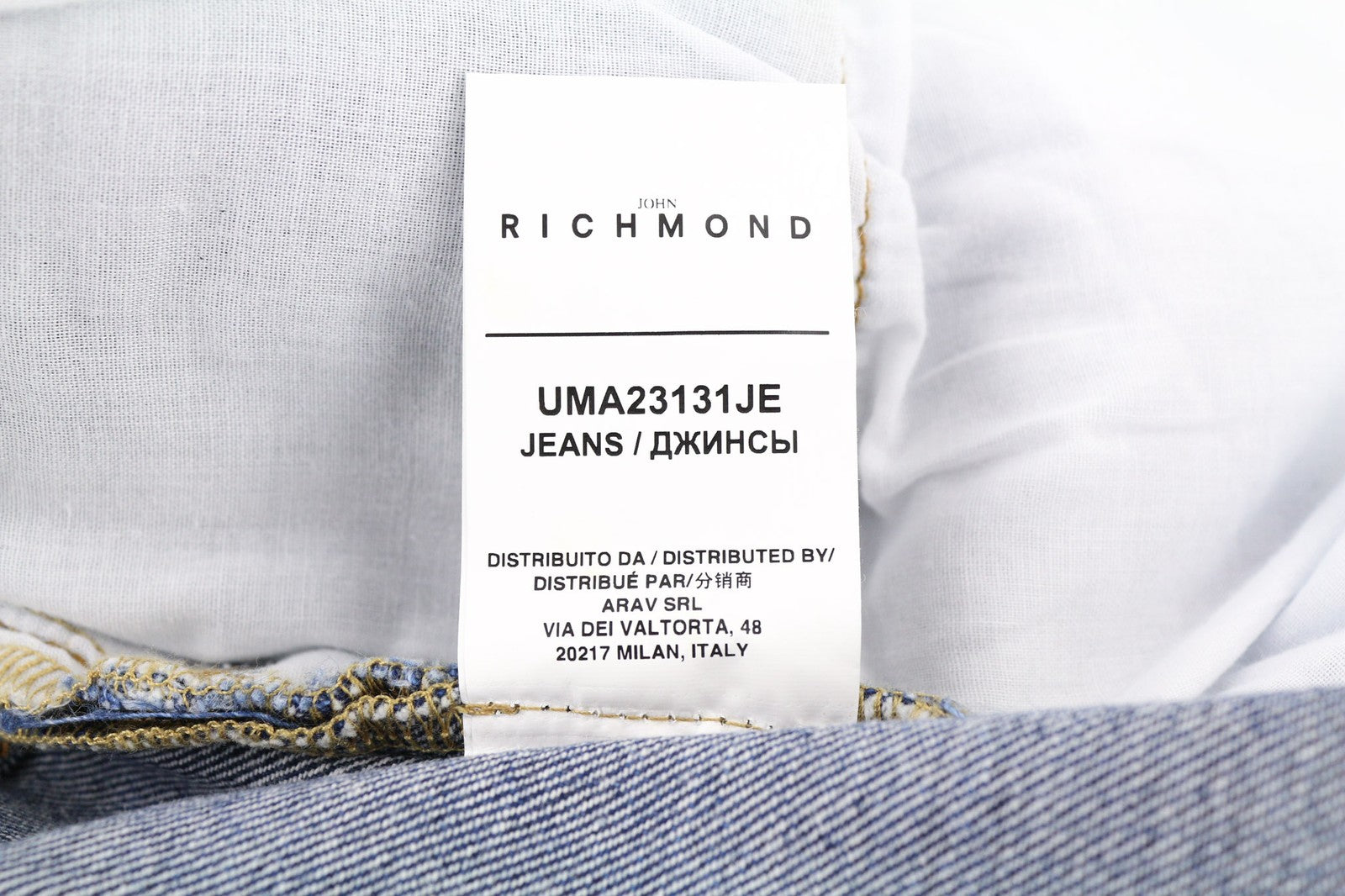 JOHN RICHMOND Riven Men's Jeans W34 Slim Buttoned Distressed Mid Blue Denim