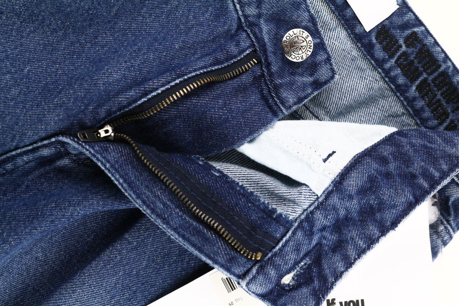 JOHN RICHMOND Women's Jeans W26 Regular Cargo Style Mid Blue Washed Zip Denim