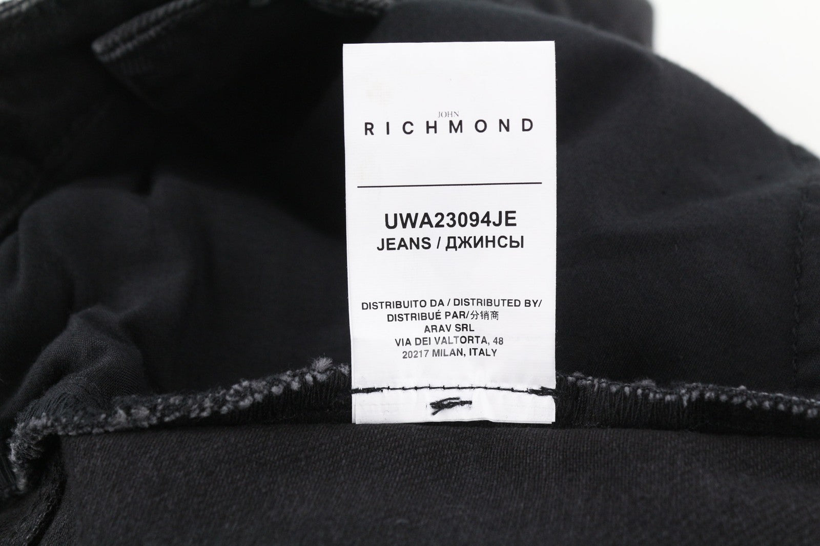 JOHN RICHMOND Icy Women's Jeans W26 Wide Leg High Waist Black Distressed Denim