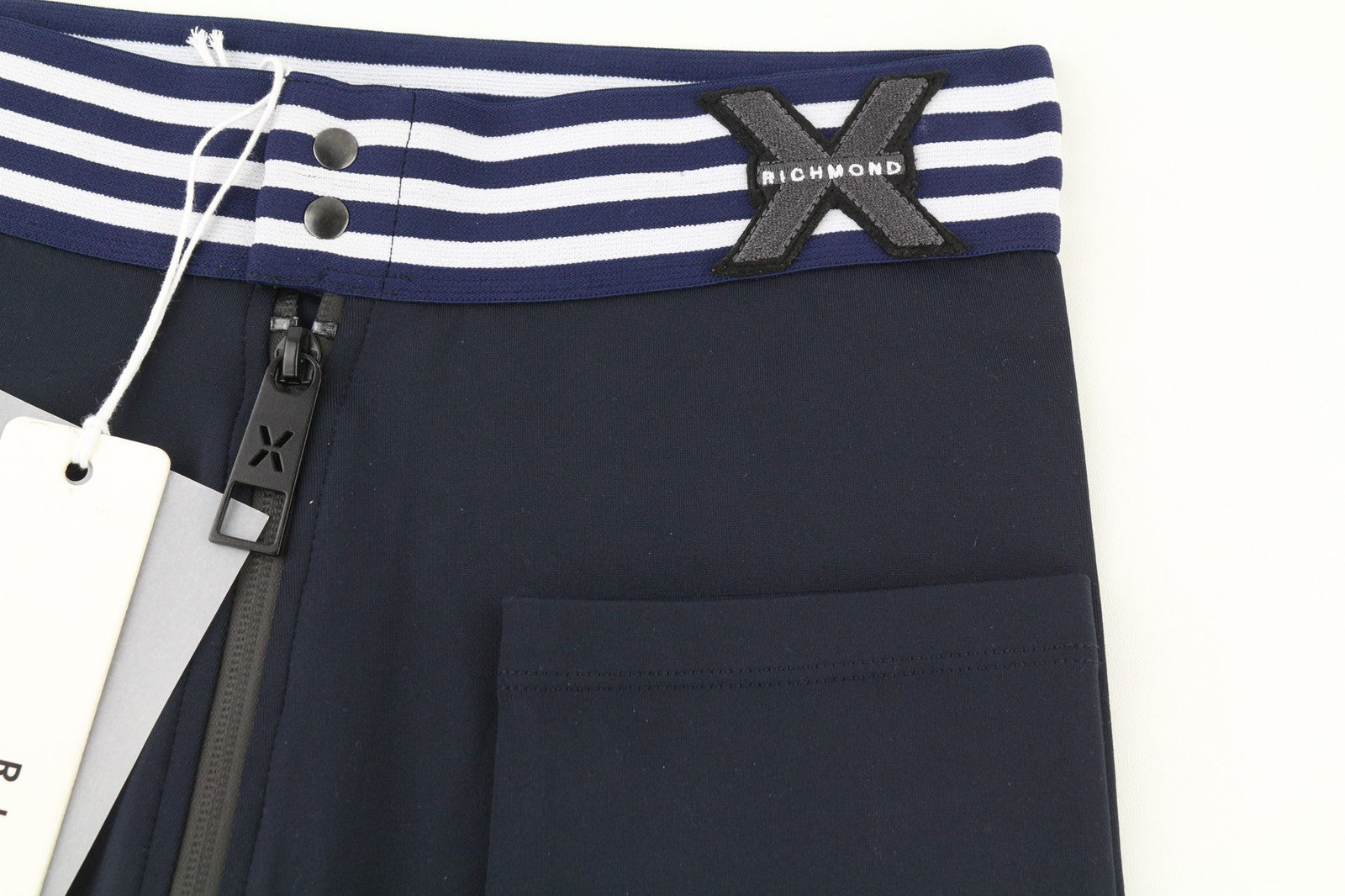 RICHMOND Women's Leggings S Sapphire Blue Stretch High Waist Zip Logo Classic