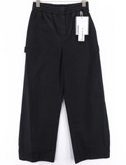 JOHN RICHMOND Women's Pants S Black Straight Elastic Waist Pocket Detail Logo