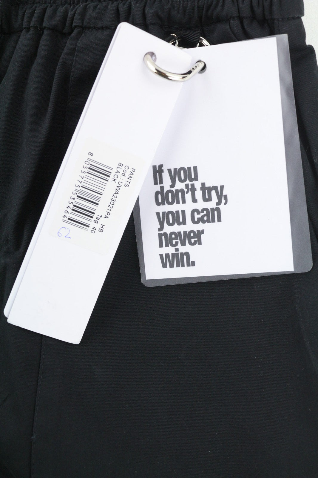 JOHN RICHMOND Women's Pants S Black Straight Elastic Waist Pocket Detail Logo