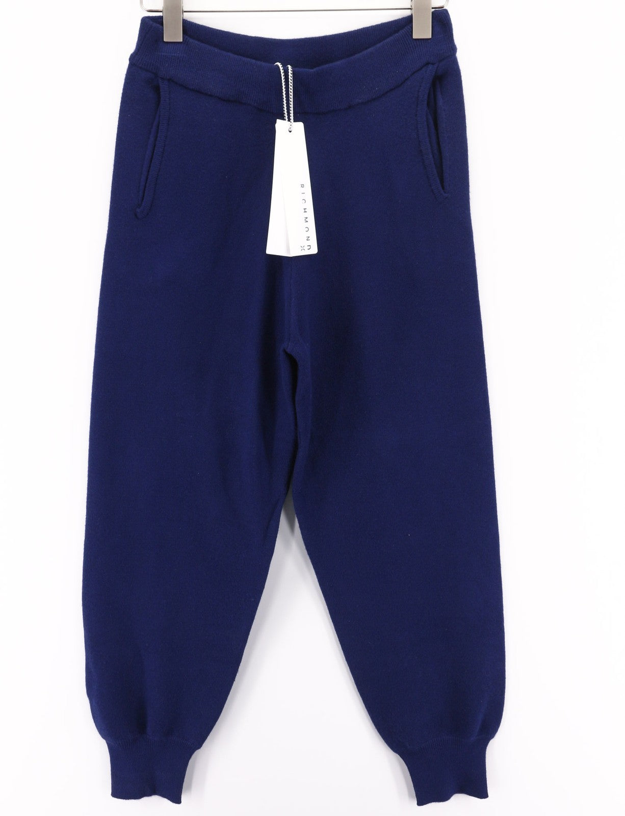 JOHN RICHMOND Women's Pants S Blue Pull-On Jogger Style Elastic Waist Logo
