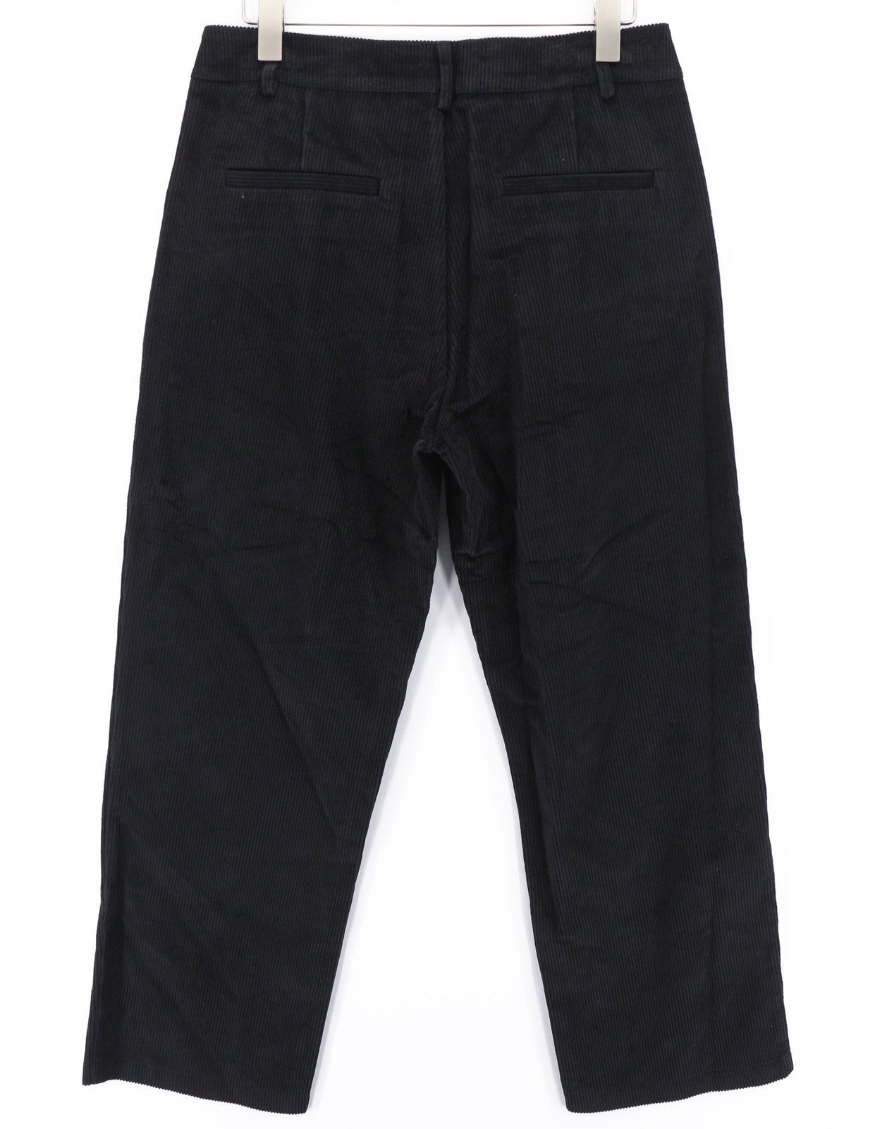 JOHN RICHMOND Men's Pants M Black Corduroy Straight Pleated Zip Logo Detail