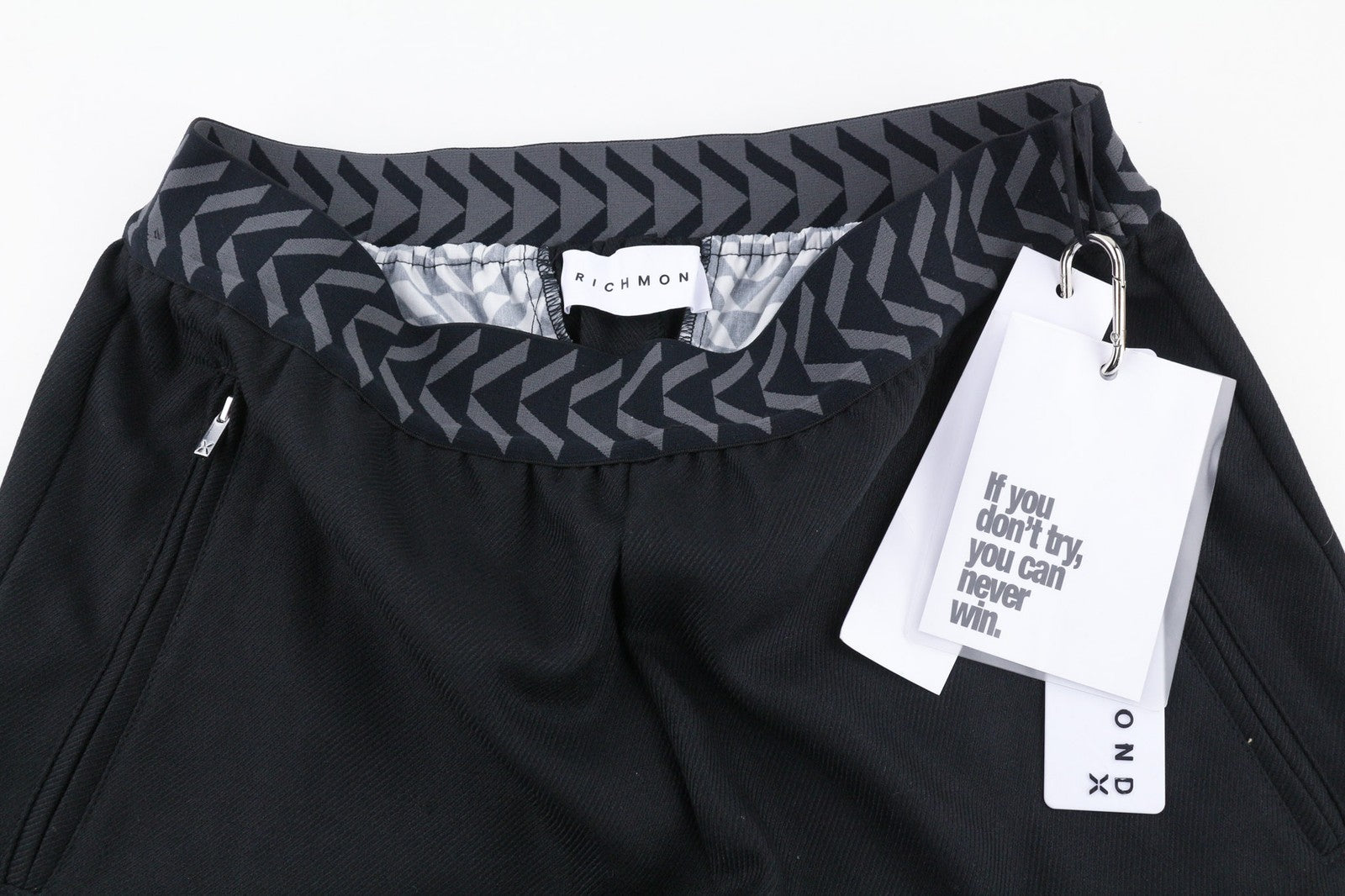 JOHN RICHMOND Men's Pants M Black Slim Casual Mid Waist Logo Pocketed Style