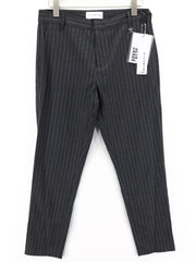 JOHN RICHMOND Men's Pants M Black Slim Stripe Print Casual Zip Fly Logo